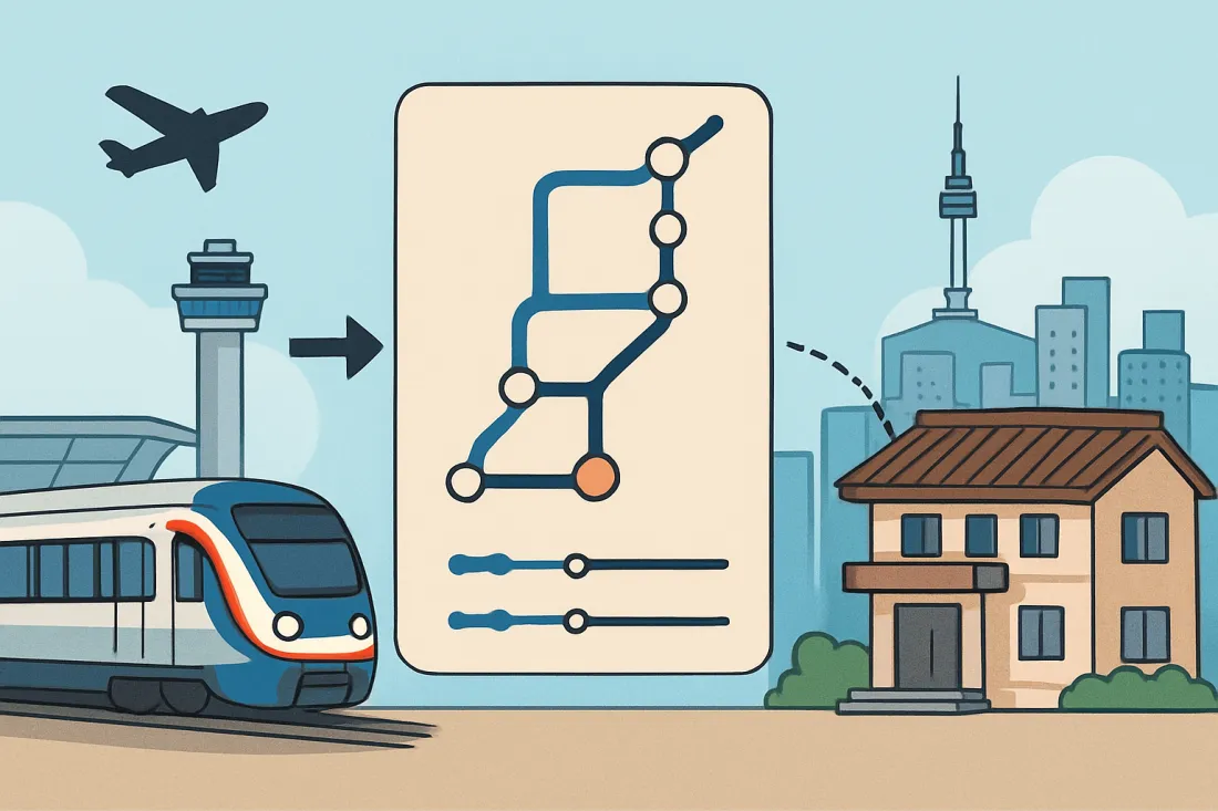 Arex route map: visual comparison of options