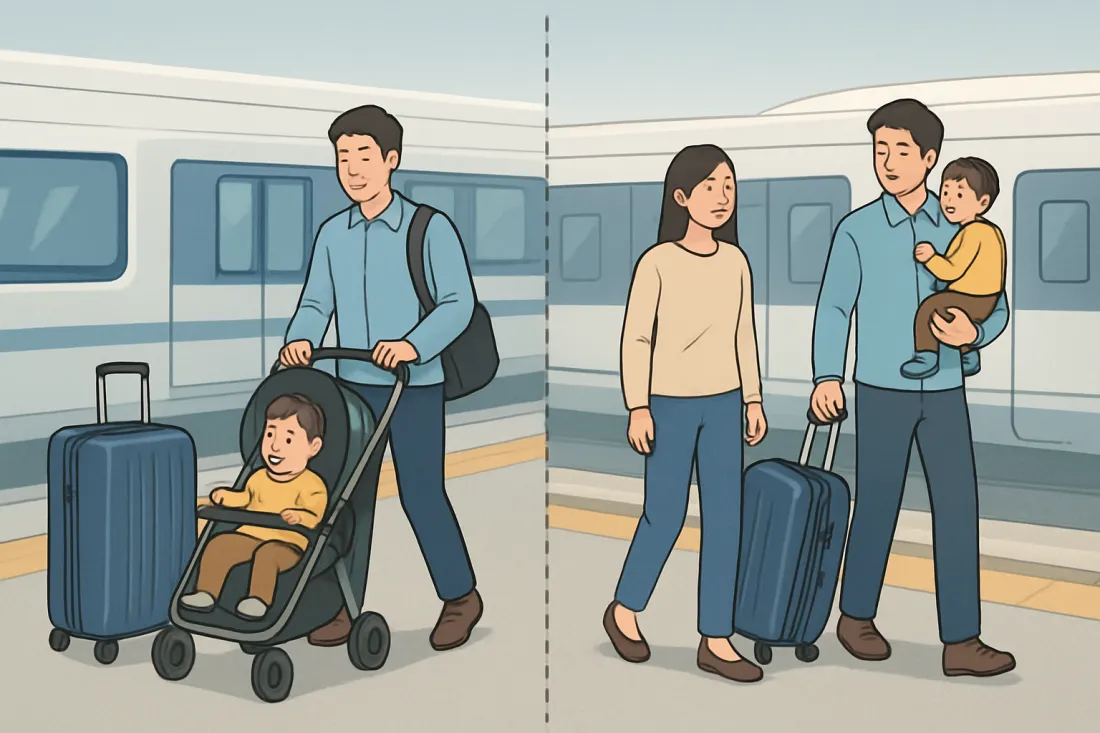 Arex express vs all stop with kids: visual comparison of options