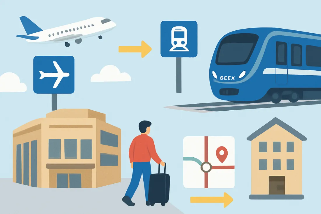 Arex incheon airport to seoul first time: diagram of key elements