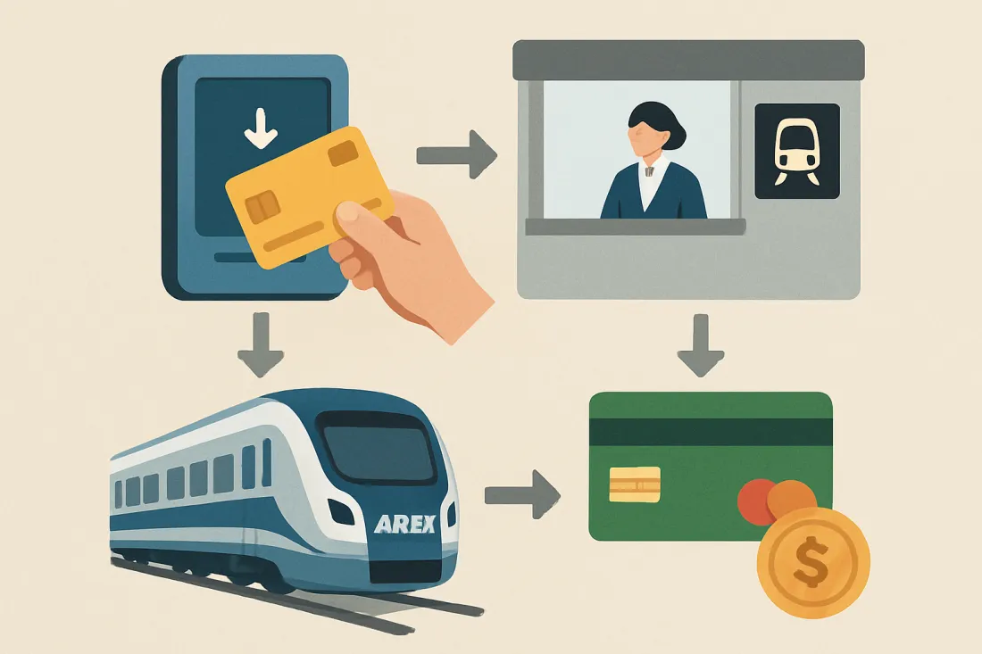 How to pay for arex incheon airport: diagram of key elements