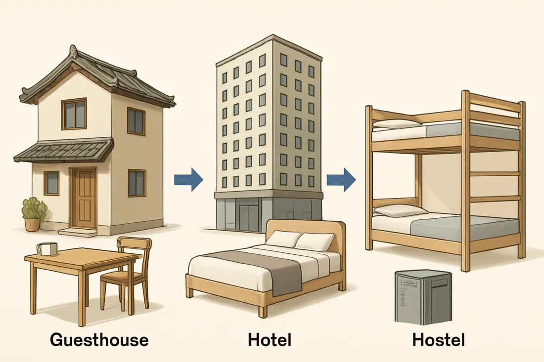 What is a guesthouse in korea: visual comparison of options