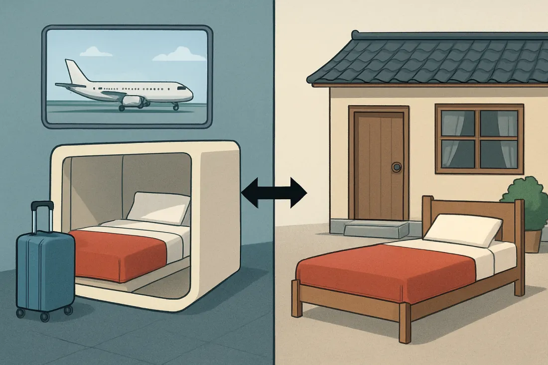Incheon airport transit hotel vs nearby guesthouse: visual comparison of options