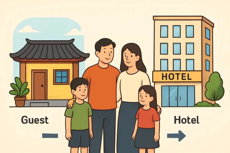 Family accommodation in korea guesthouse vs hotel: practical guide illustration