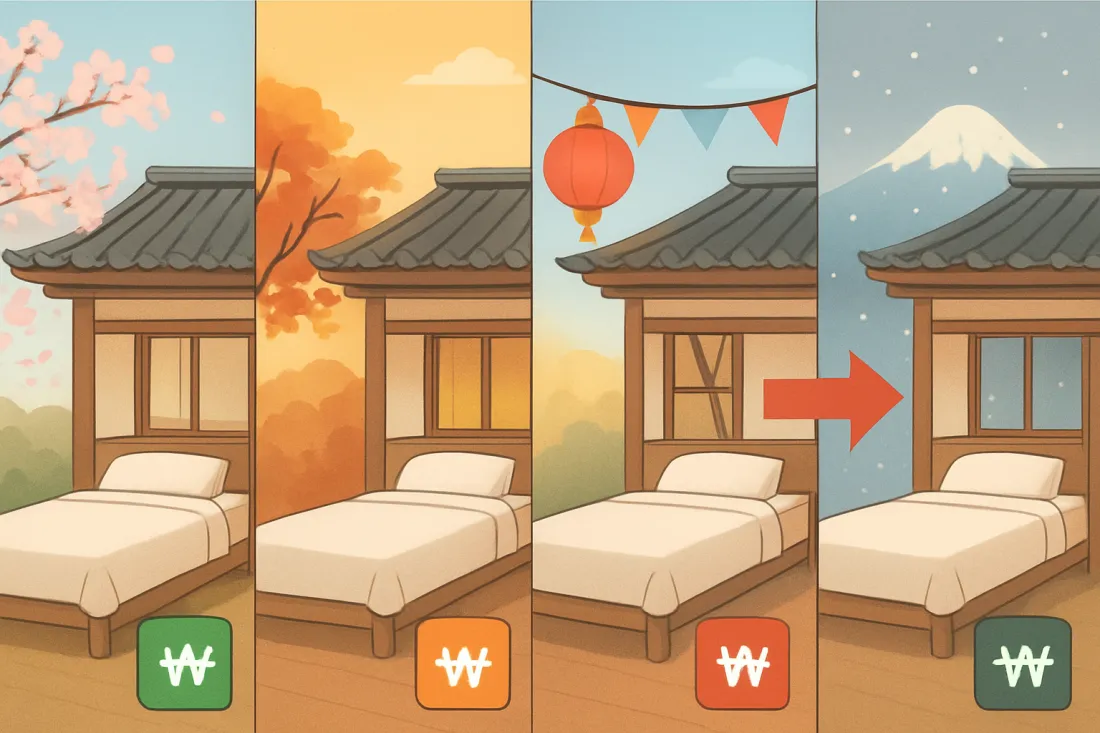 Korea accommodation prices by season: visual comparison of options