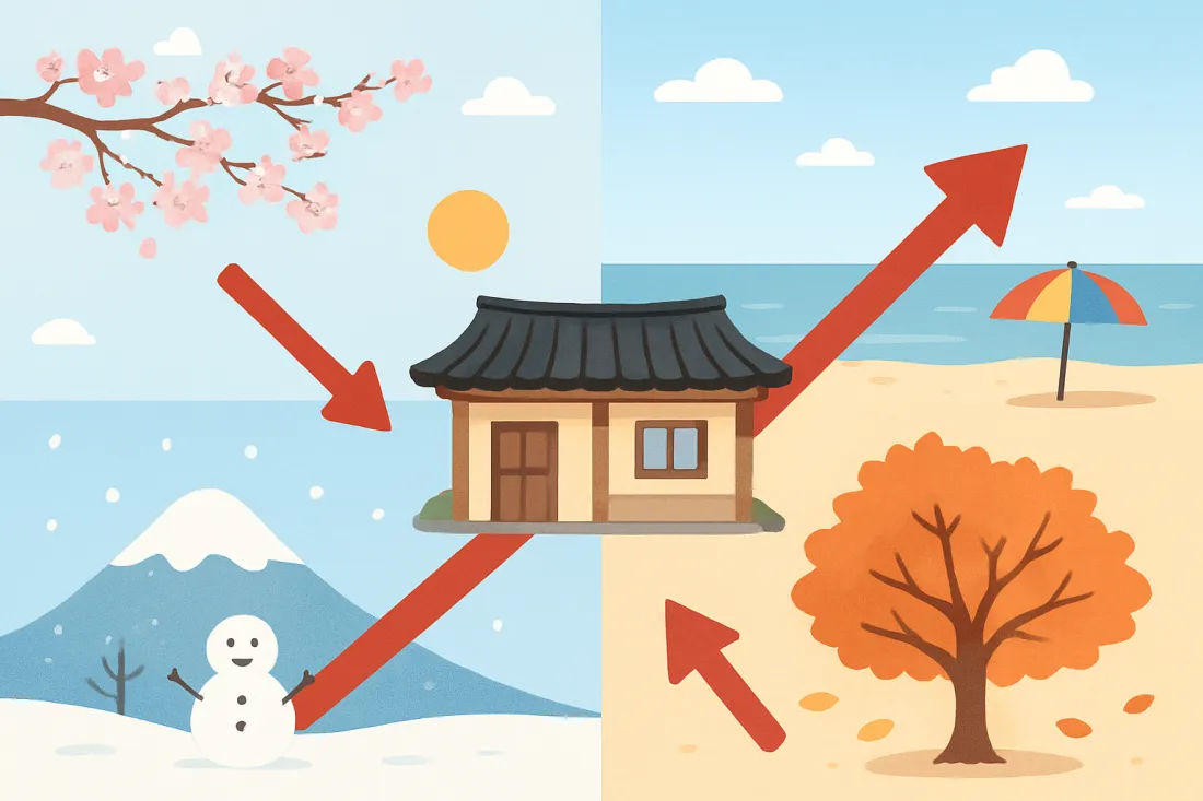 Korea accommodation prices by season: diagram of key elements