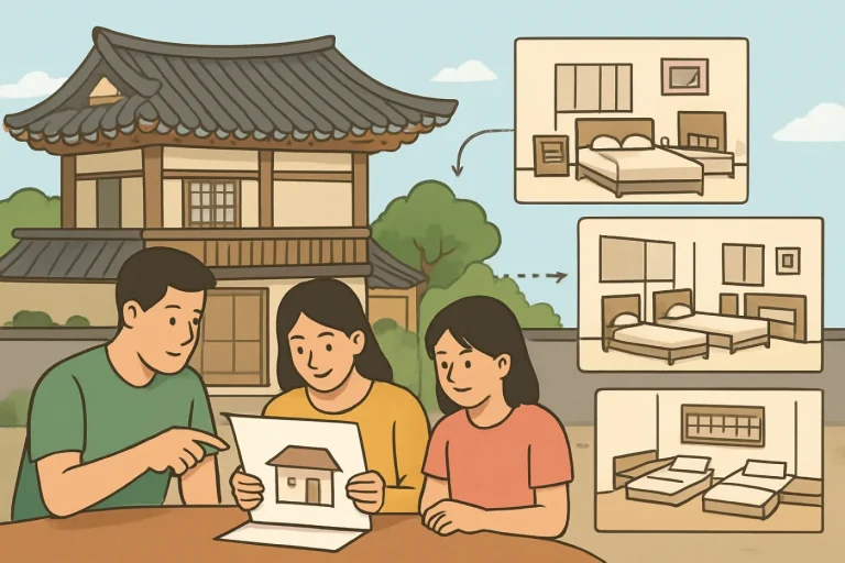How to book accommodation in korea for family or group: practical guide illustration
