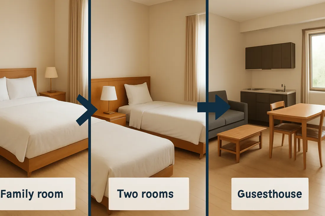 How to book accommodation in korea for family or group: visual comparison of options